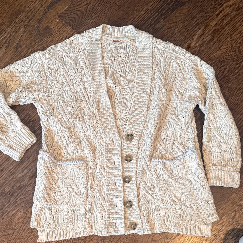 Free People Cable Knit Cardigan